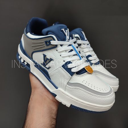 لویی ویی ترینر اسنیکرز سفید/سورمه | Louis Vuitton Trainer Navy/White